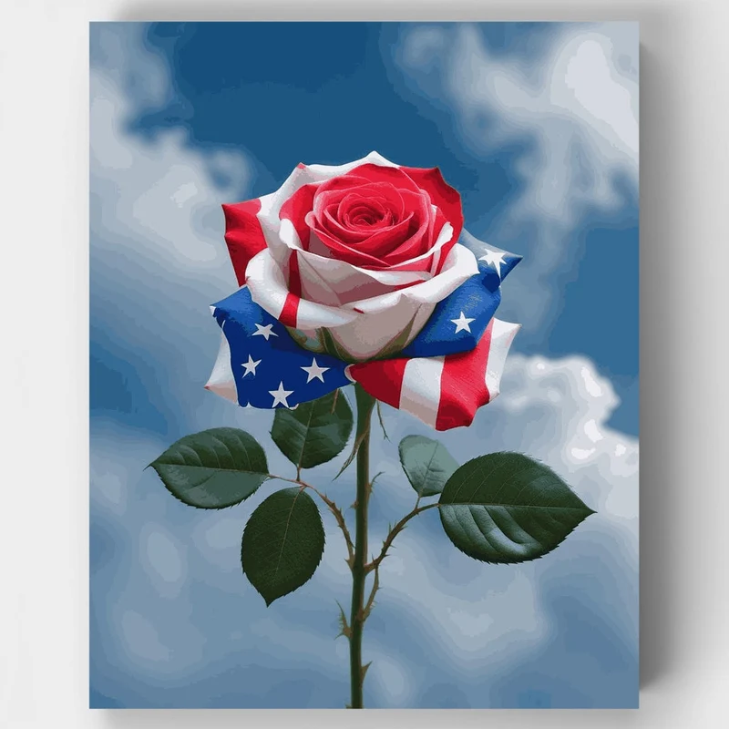 Patriotic Rose - Paint by Numbers Kit