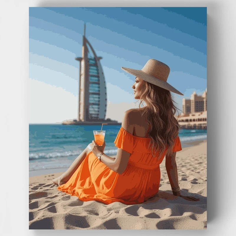 Dubai Beach Vacation - Paint by Numbers Kit