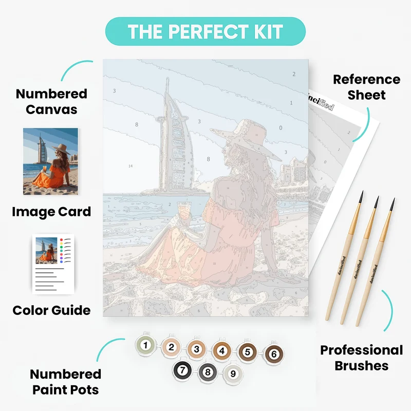 Dubai Beach Vacation - Paint by Numbers Kit