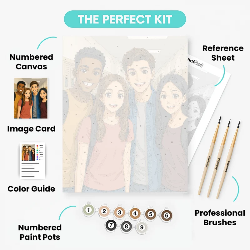 Anime Style Portrait - Custom Paint by Numbers Kit