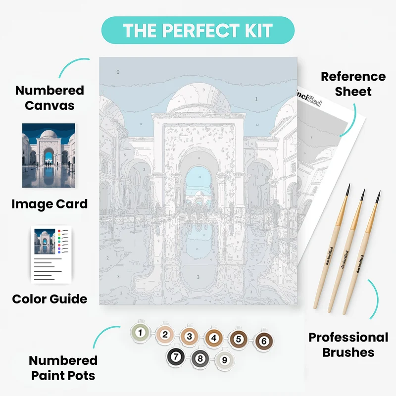 Grand Mosque Architecture - Paint by Numbers Kit