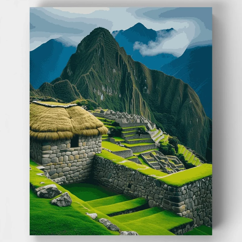 Machu Picchu Ancient Ruins - Paint by Numbers Kit