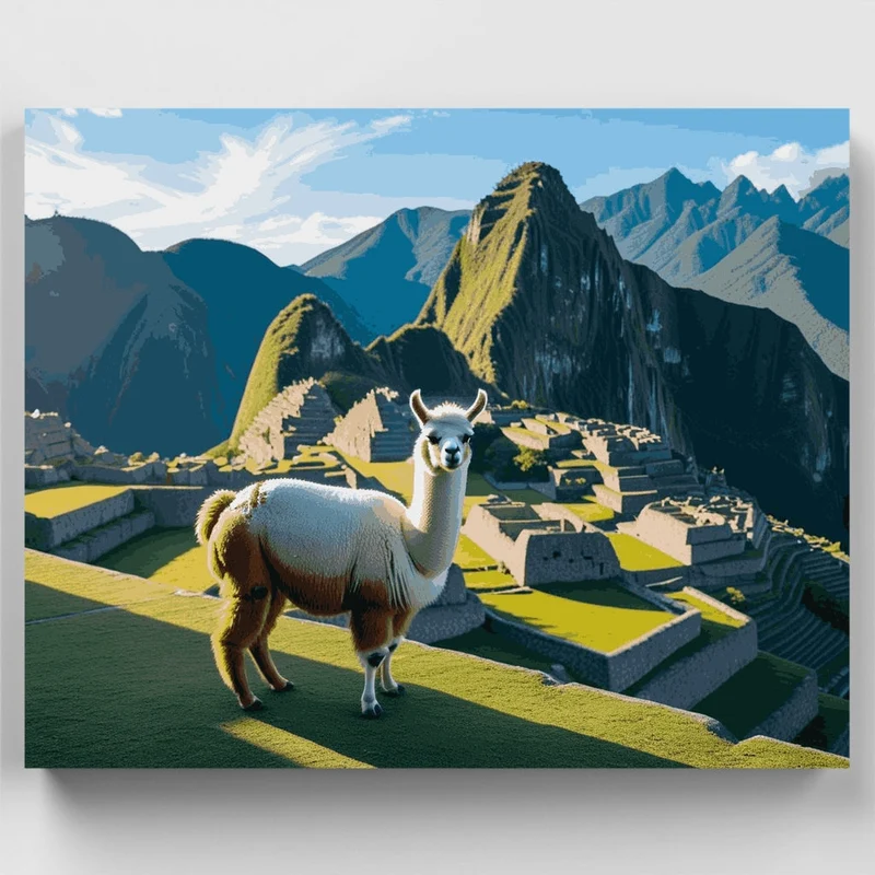 Machu Picchu Llama - Paint by Numbers Kit