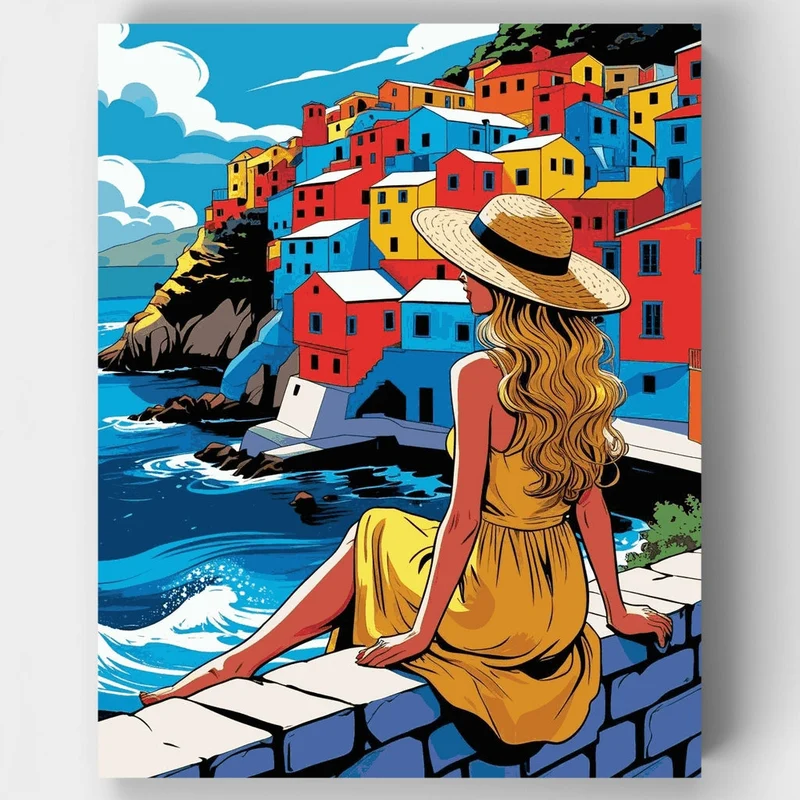 Cinque Terre Coastal Village - Paint by Numbers Kit