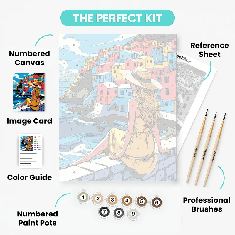 Cinque Terre Coastal Village - Paint by Numbers Kit
