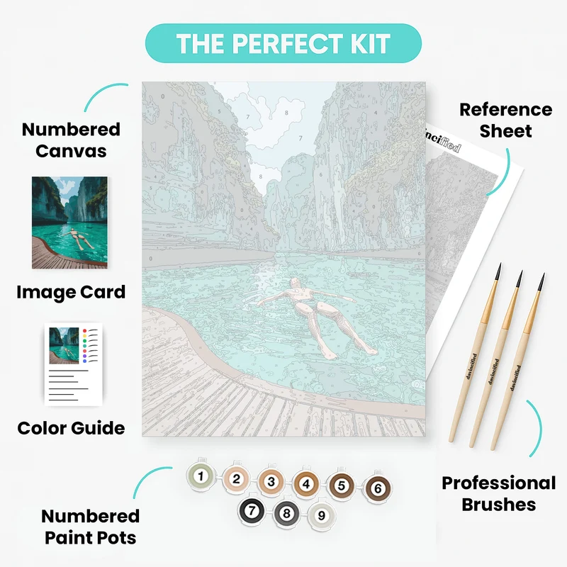 Tropical Paradise Pool Escape - Paint by Numbers Kit