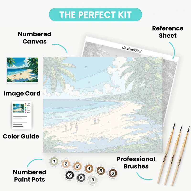 Tropical Beach Paradise - Paint by Numbers Kit