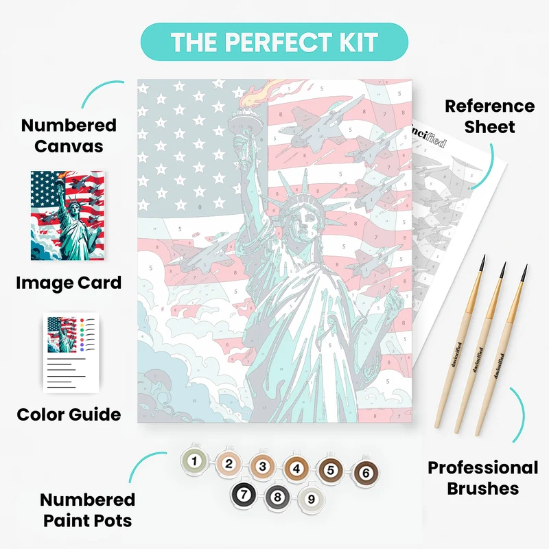 American Liberty and Military Power - Paint by Numbers Kit