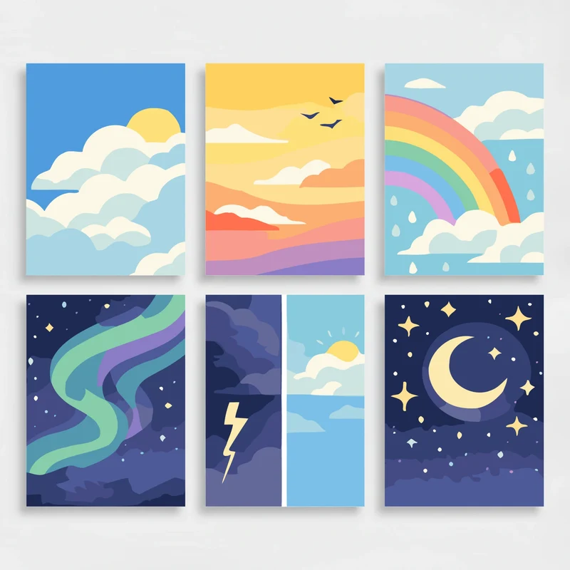 Sky - Mini Paint by Numbers Set