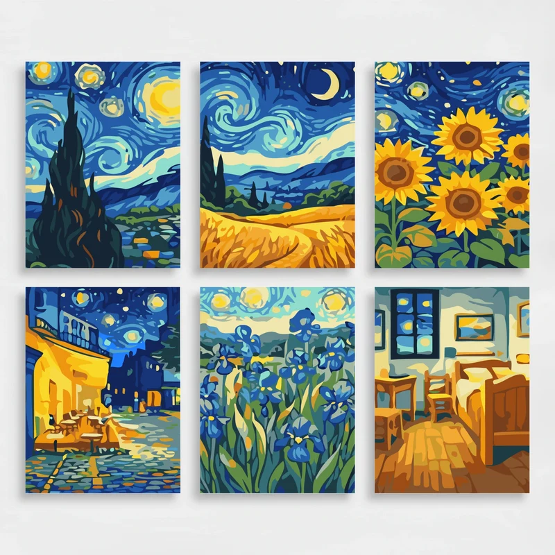 Vincent Van Gogh - Mini Paint by Numbers Set