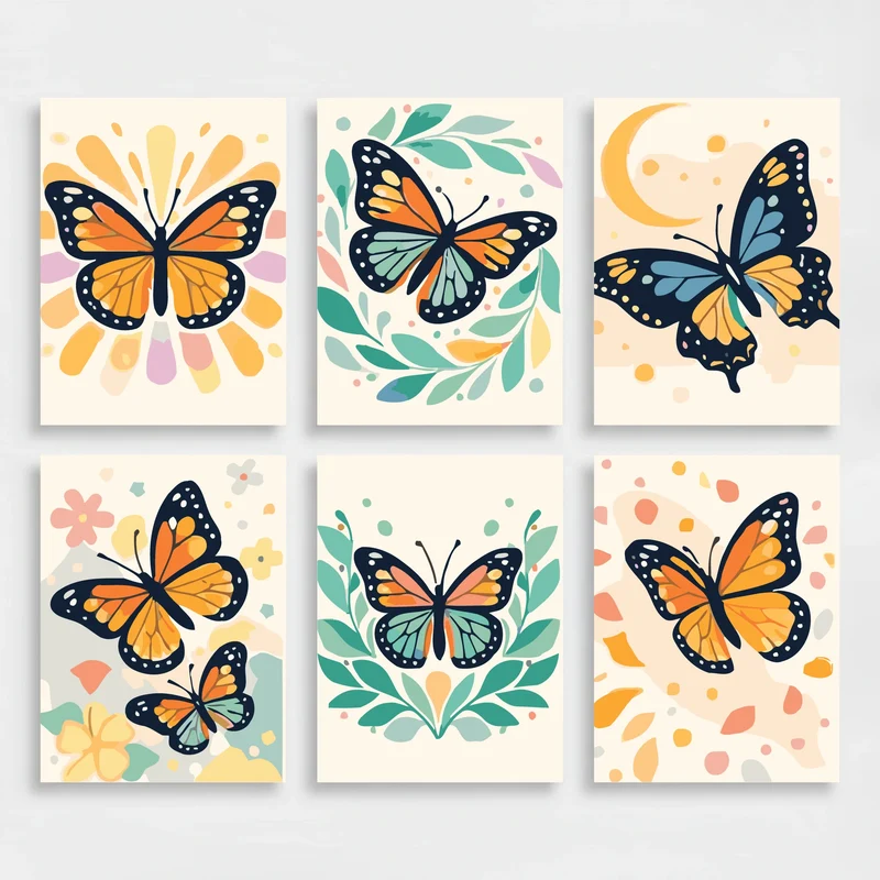 Butterfly Garden - Mini Paint by Numbers Set