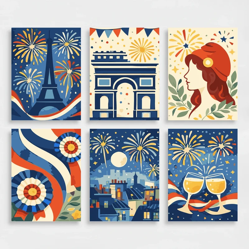 Bastille Day Celebration - Mini Paint by Numbers Set