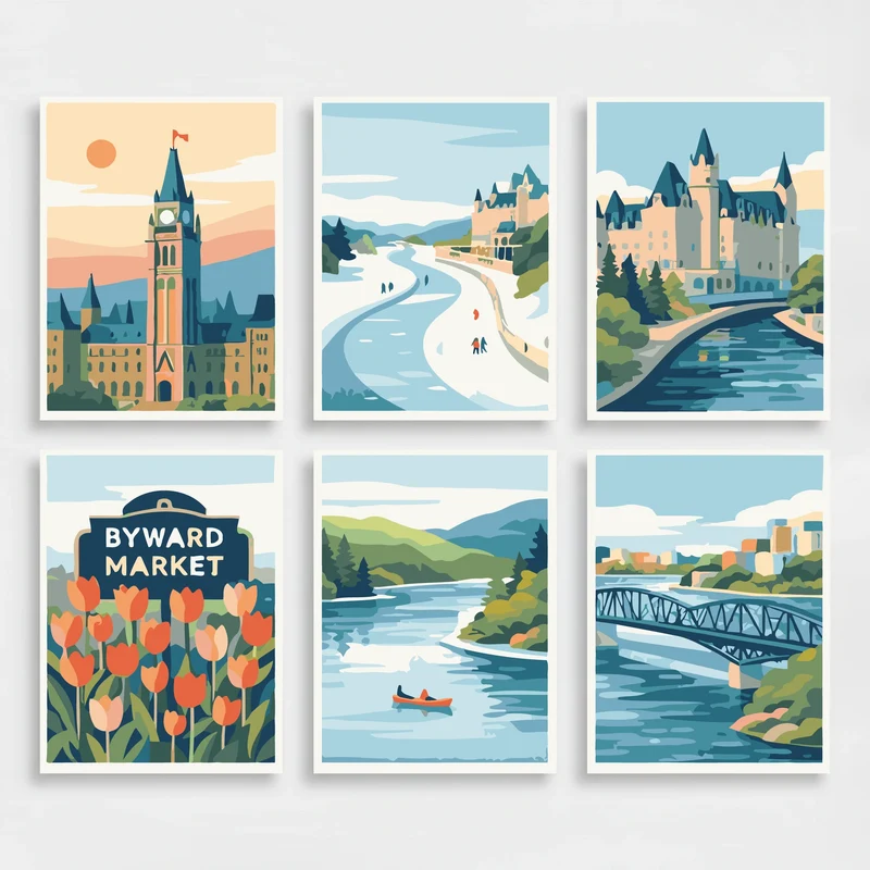 Canadian Landmarks - Mini Paint by Numbers Set