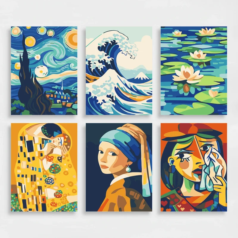Iconic Masterpieces - Mini Paint by Numbers Set