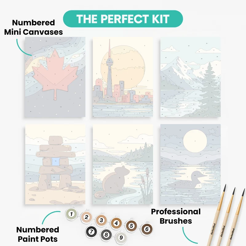 Canadian Heritage - Mini Paint by Numbers Set