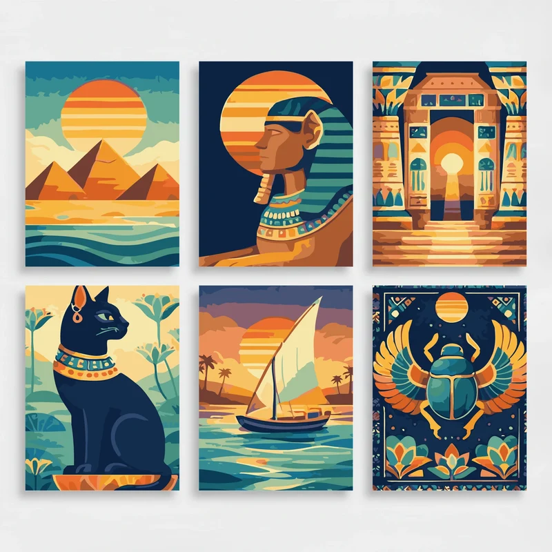 Ancient Egypt - Mini Paint by Numbers Set