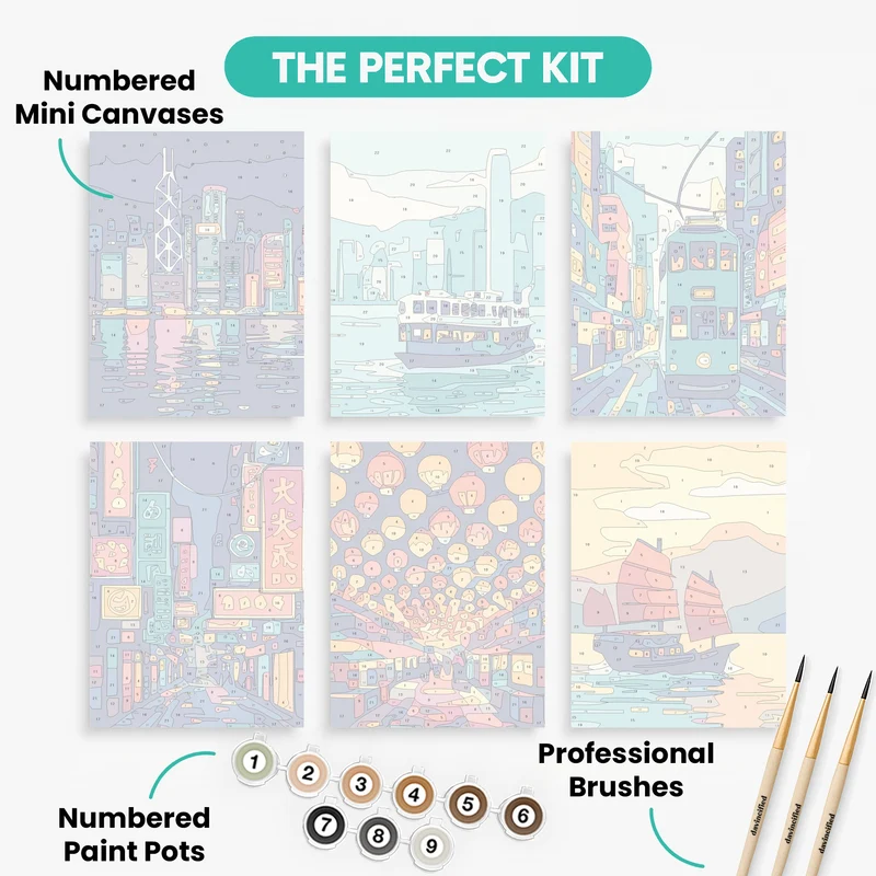 Hong Kong Harbor Collection - Mini Paint by Numbers Set