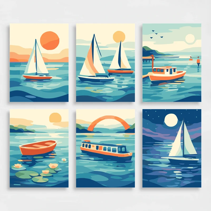 Coastal Serenity - Mini Paint by Numbers Set
