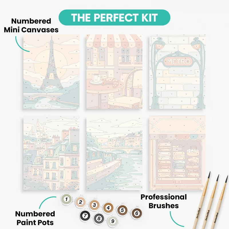 Parisian Charm - Mini Paint by Numbers Set