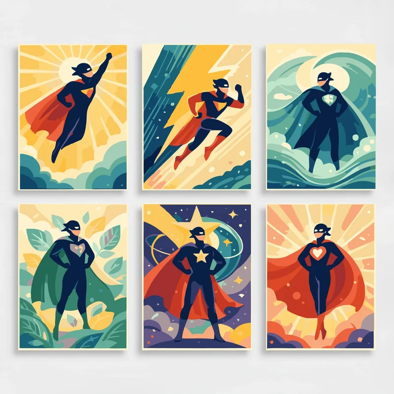 Superheroes - Mini Paint by Numbers Set