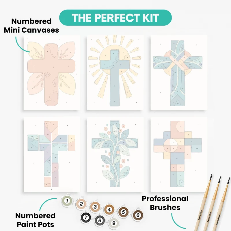 Crosses - Mini Paint by Numbers Set