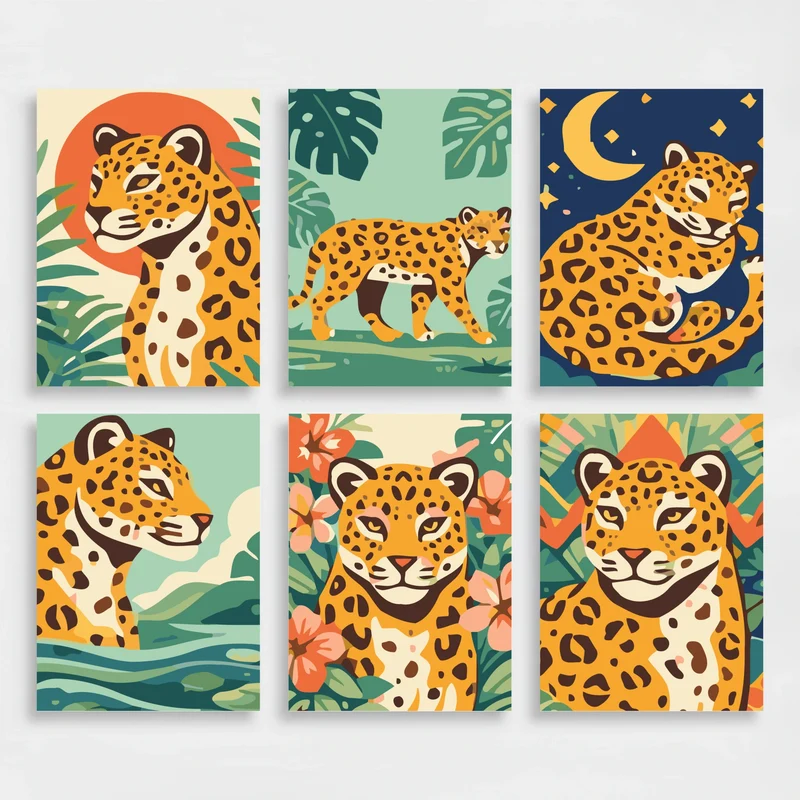 Jaguars - Mini Paint by Numbers Set