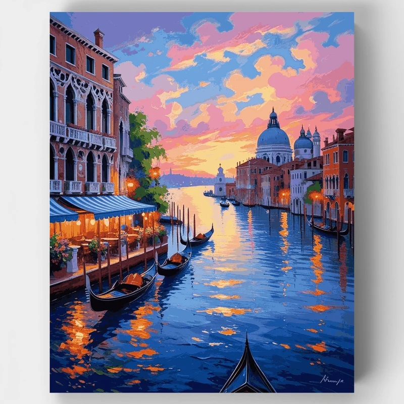 Venice Grand Canal Evening - Paint by Numbers Kit
