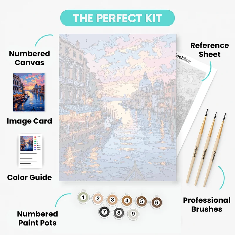 Venice Grand Canal Evening - Paint by Numbers Kit