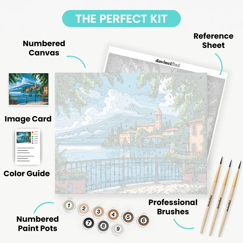 Italian Lake Village - Paint by Numbers Kit
