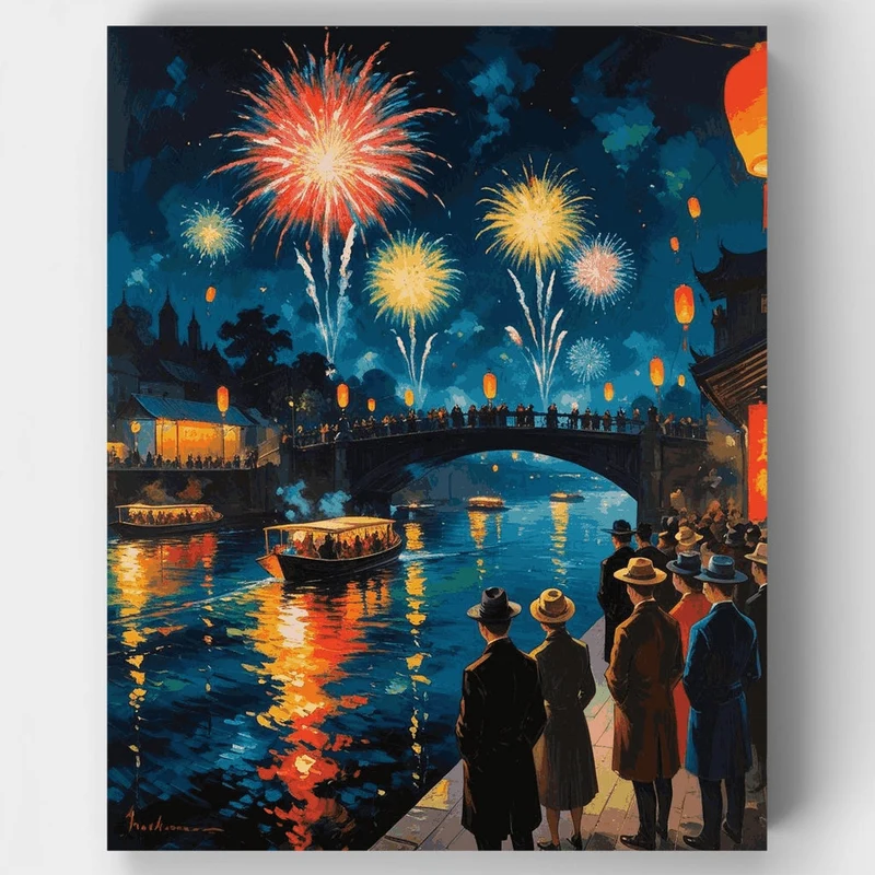 Fireworks Festival Celebration - Paint by Numbers Kit
