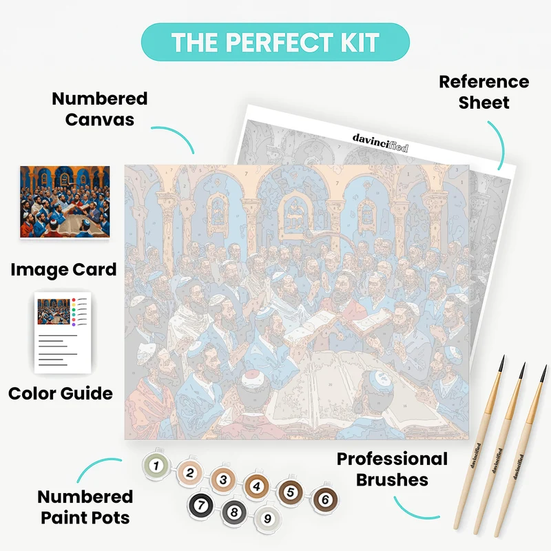 Jewish Synagogue Prayer Service - Paint by Numbers Kit