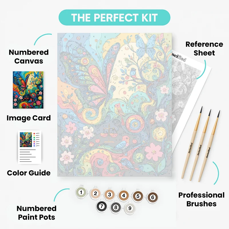 Vibrant Butterfly Garden Symphony - Paint by Numbers Kit