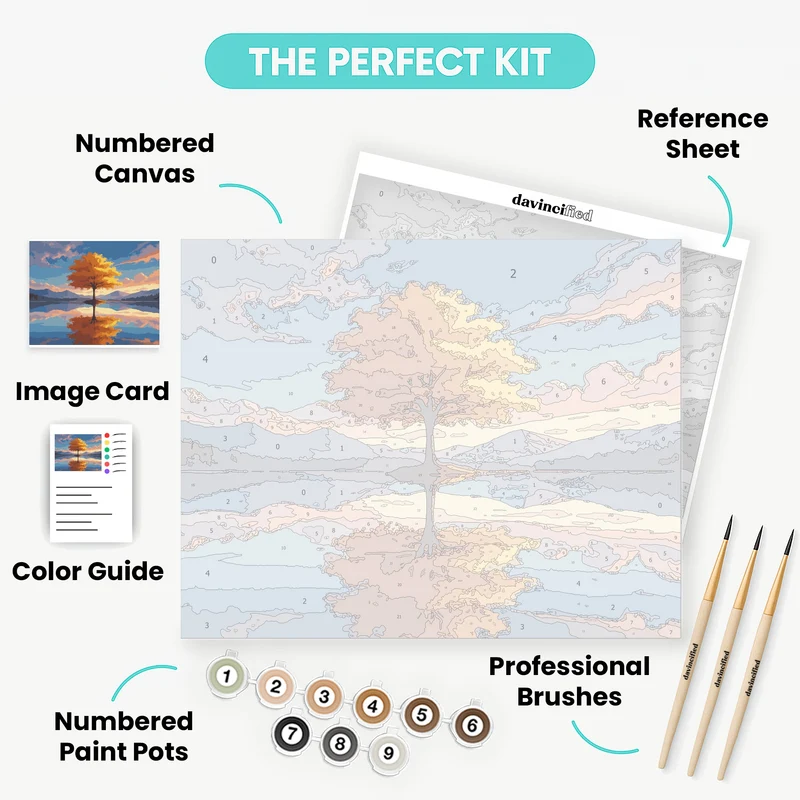 Autumn Tree Reflection - Paint by Numbers Kit