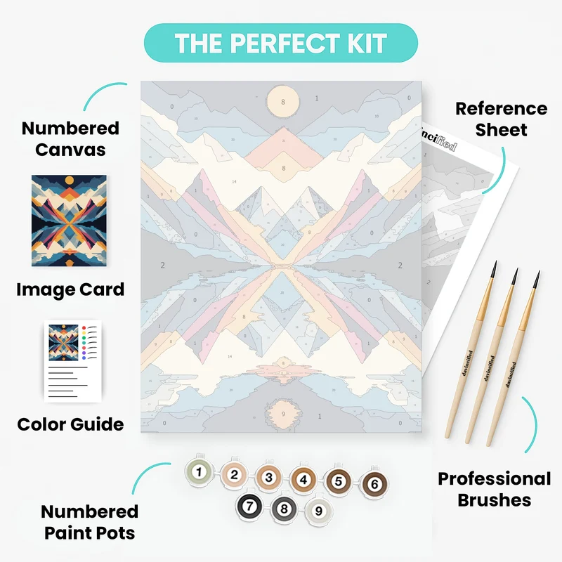 Mountain Reflection Symmetry - Paint by Numbers Kit