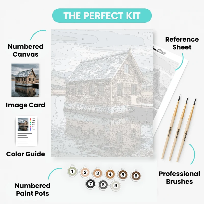 Lakeside Cabin Retreat - Paint by Numbers Kit