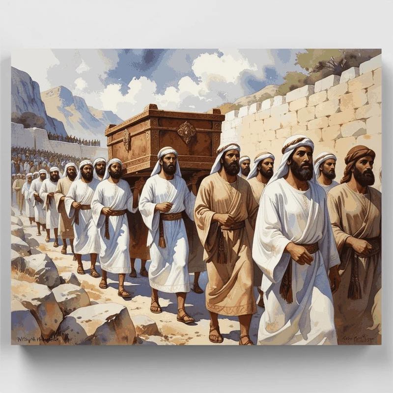 Ancient Procession with Sacred Ark - Paint by Numbers Kit
