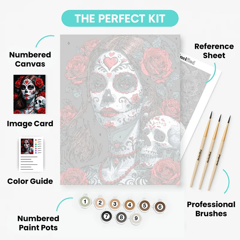 Day of the Dead Sugar Skull Beauty - Paint by Numbers Kit