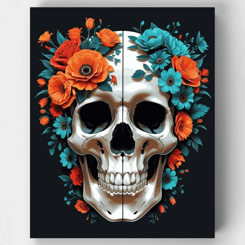 Floral Sugar Skull - Paint by Numbers Kit