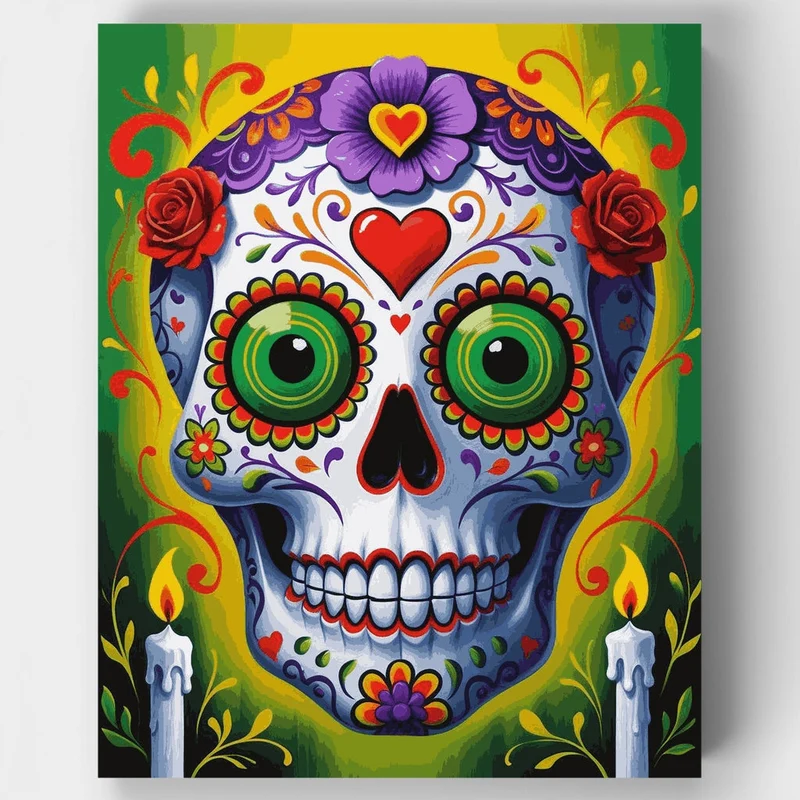 Day of the Dead Sugar Skull - Paint by Numbers Kit