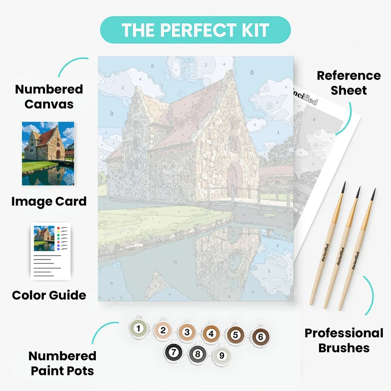 Medieval Stone Church - Paint by Numbers Kit