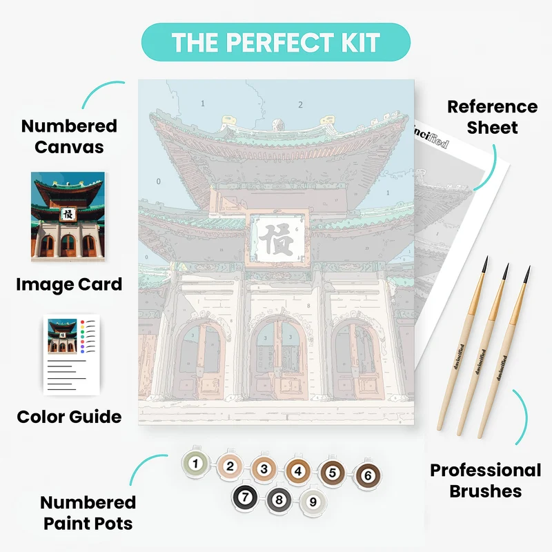 Korean Traditional Temple - Paint by Numbers Kit