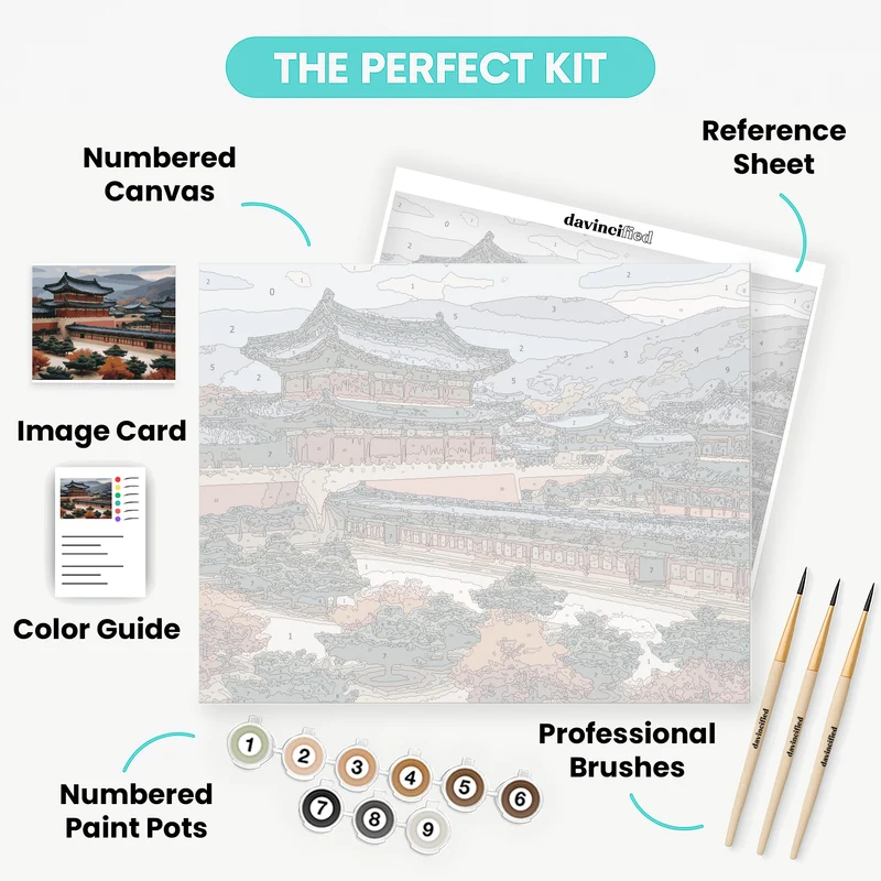 Korean Palace Complex - Paint by Numbers Kit