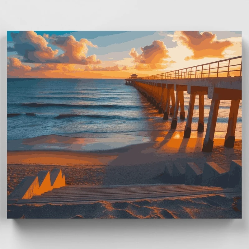 Sunset Pier Paradise - Paint by Numbers Kit