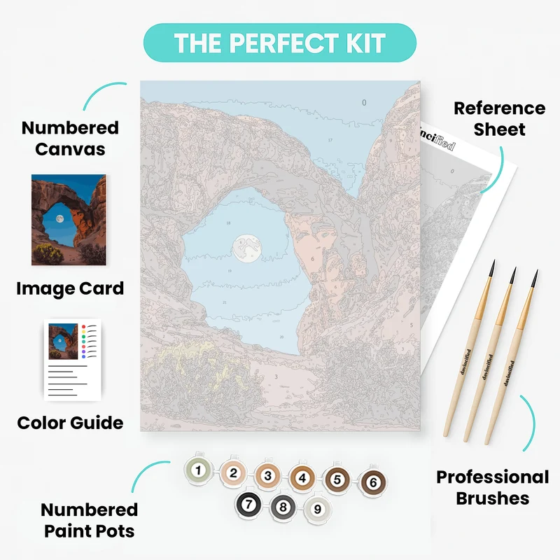 Desert Arch Moonrise - Paint by Numbers Kit