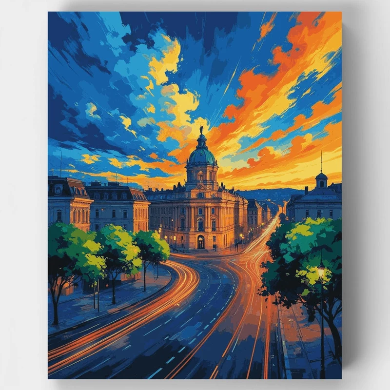 Majestic Domed Capitol at Sunset - Paint by Numbers Kit