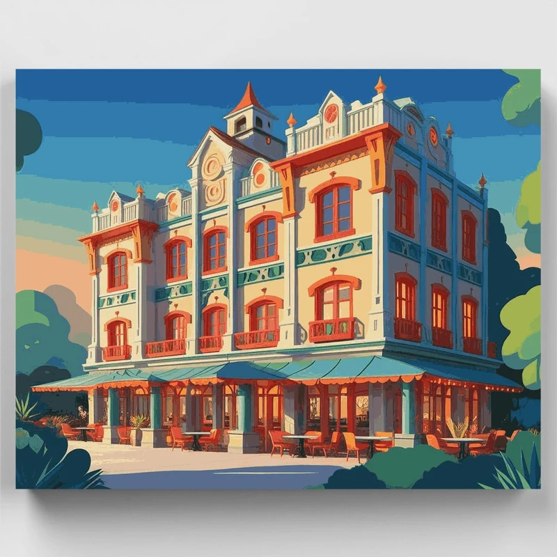 Colonial Spanish Architecture - Paint by Numbers Kit