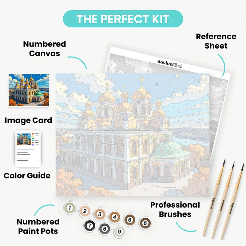Golden Domed Orthodox Church - Paint by Numbers Kit