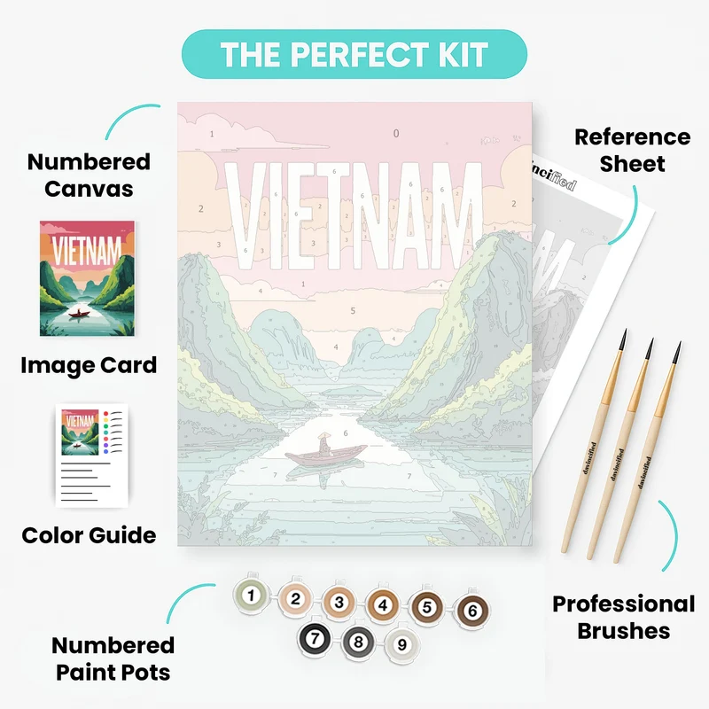 Vietnamese River Journey - Paint by Numbers Kit