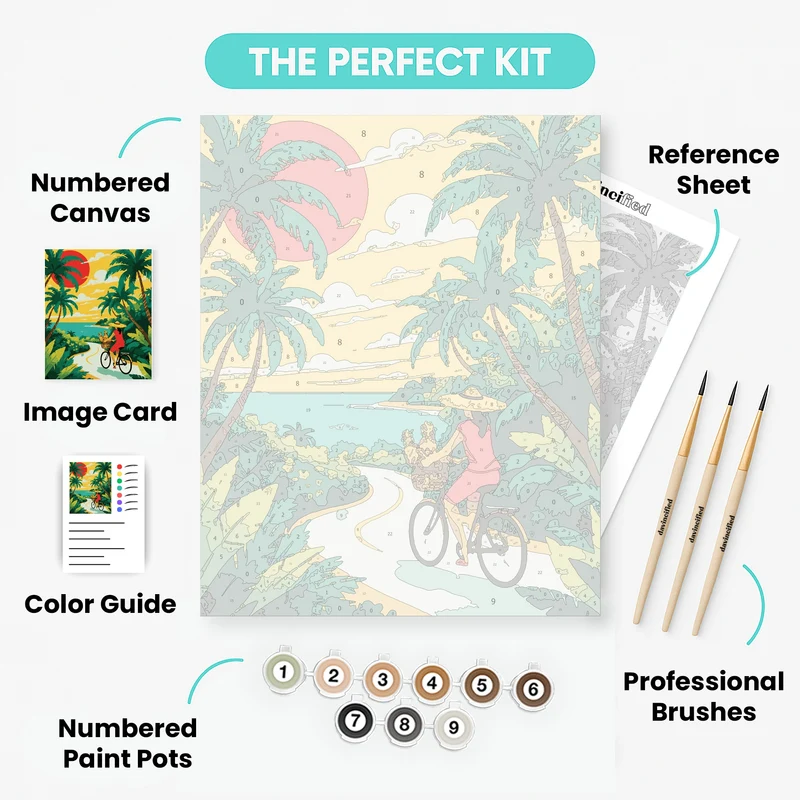 Tropical Paradise Cycling Adventure - Paint by Numbers Kit