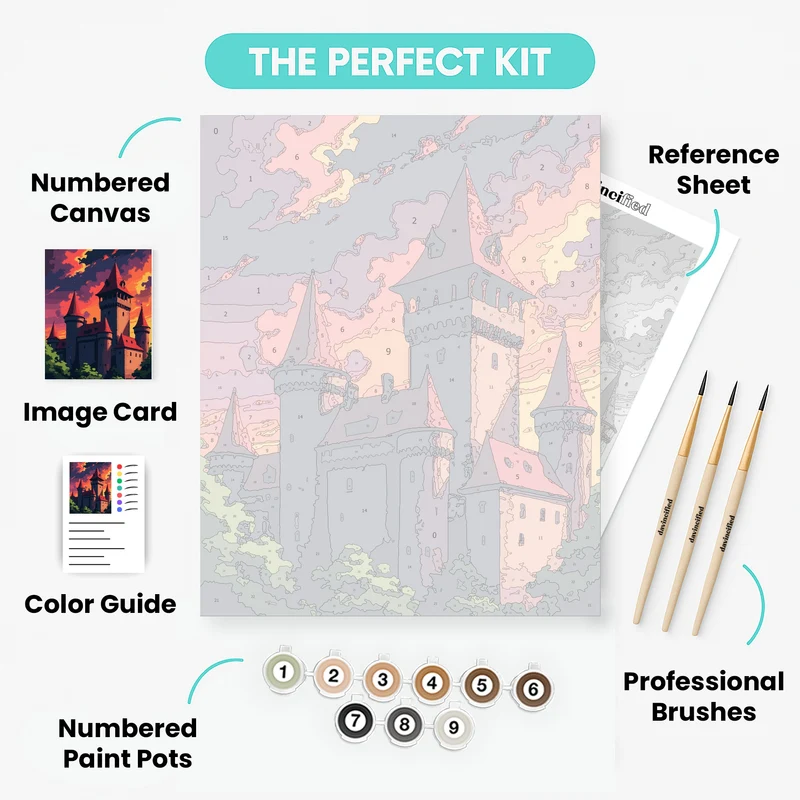 Fairytale Castle at Sunset - Paint by Numbers Kit